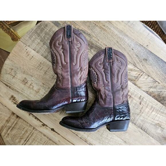 Rudel Rodgers Boots Men's Size 5.5 E Embossed Alligator Western Cowboy - Picture 8 of 16